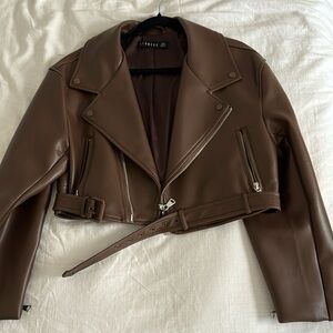lioness staten island leather jacket chocolate
